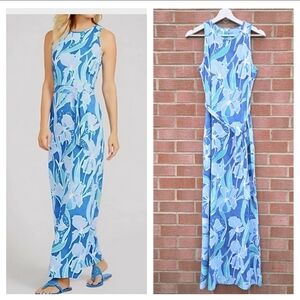 J. McLaughlin Charlene Catalina Cloth Maxi Dress Sz XS Blue White Floral